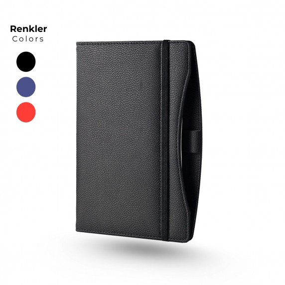 Kalem Tutacaklı Lastikli Termo Deri 13x21 cm Promosyon Tarihsiz Defter